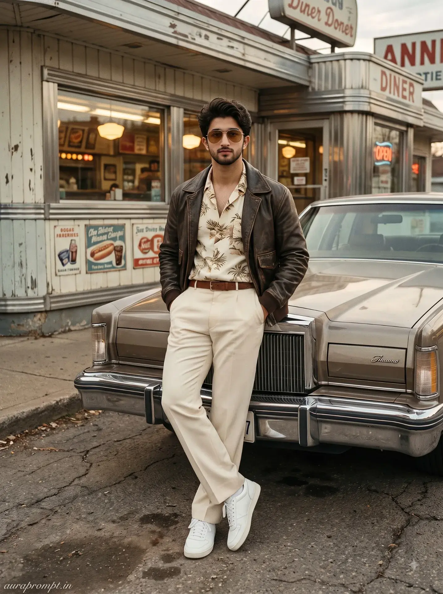 1984 Roadside Diner Portrait Prompt