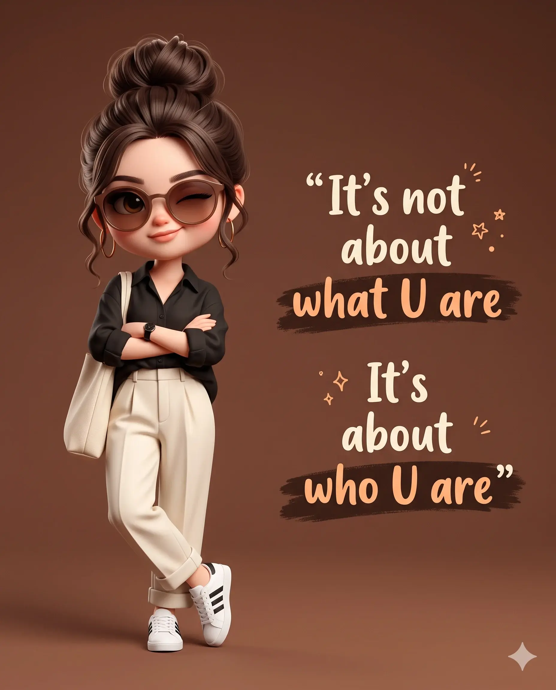 3D Chibi Girl Fashion Poster Prompt With Quote