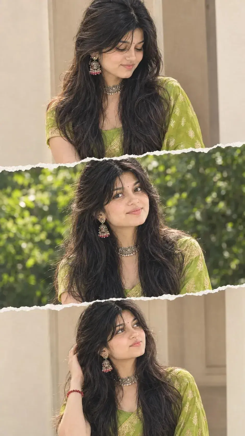 4K Indian Ethnic Portrait Collage Prompt — 3 Frames