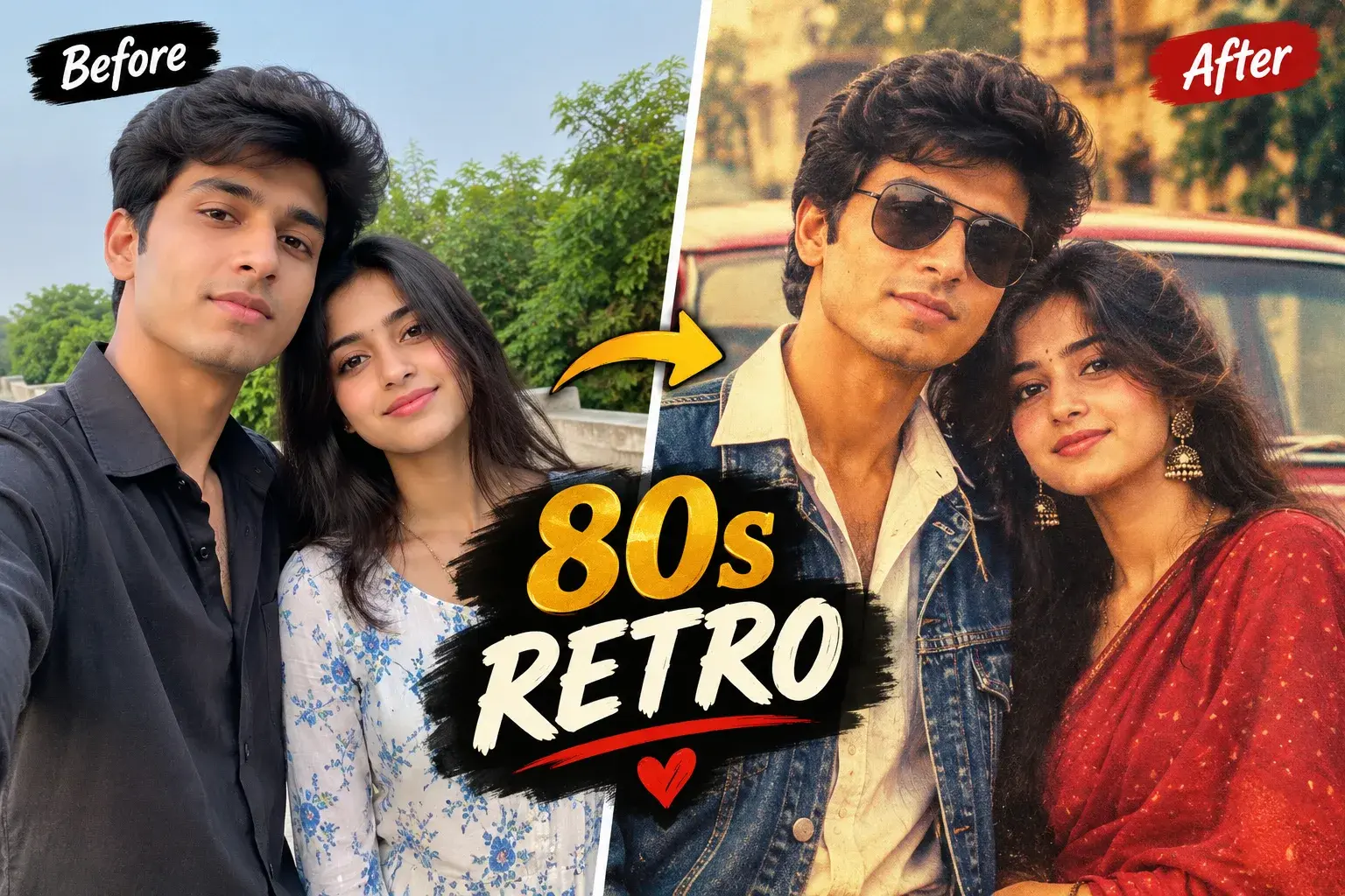 80s Retro Couple ❤️📸 | Vintage Bollywood