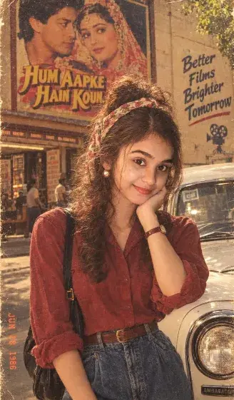 90s Bollywood Retro Vintage Portrait Prompt