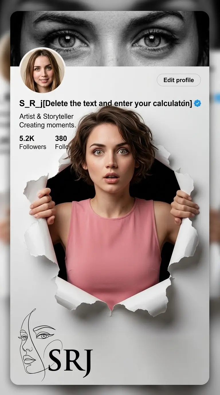 A 3D Image Showing An Instagram Or Facebook Account And The Character As If They Are Tearing The Pag