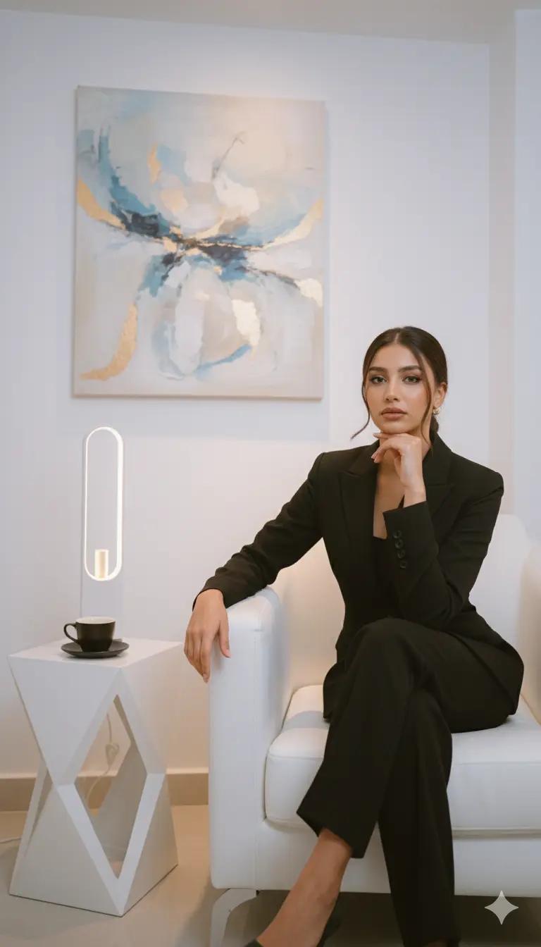 A Beautiful, Confident Woman Wearing A Black