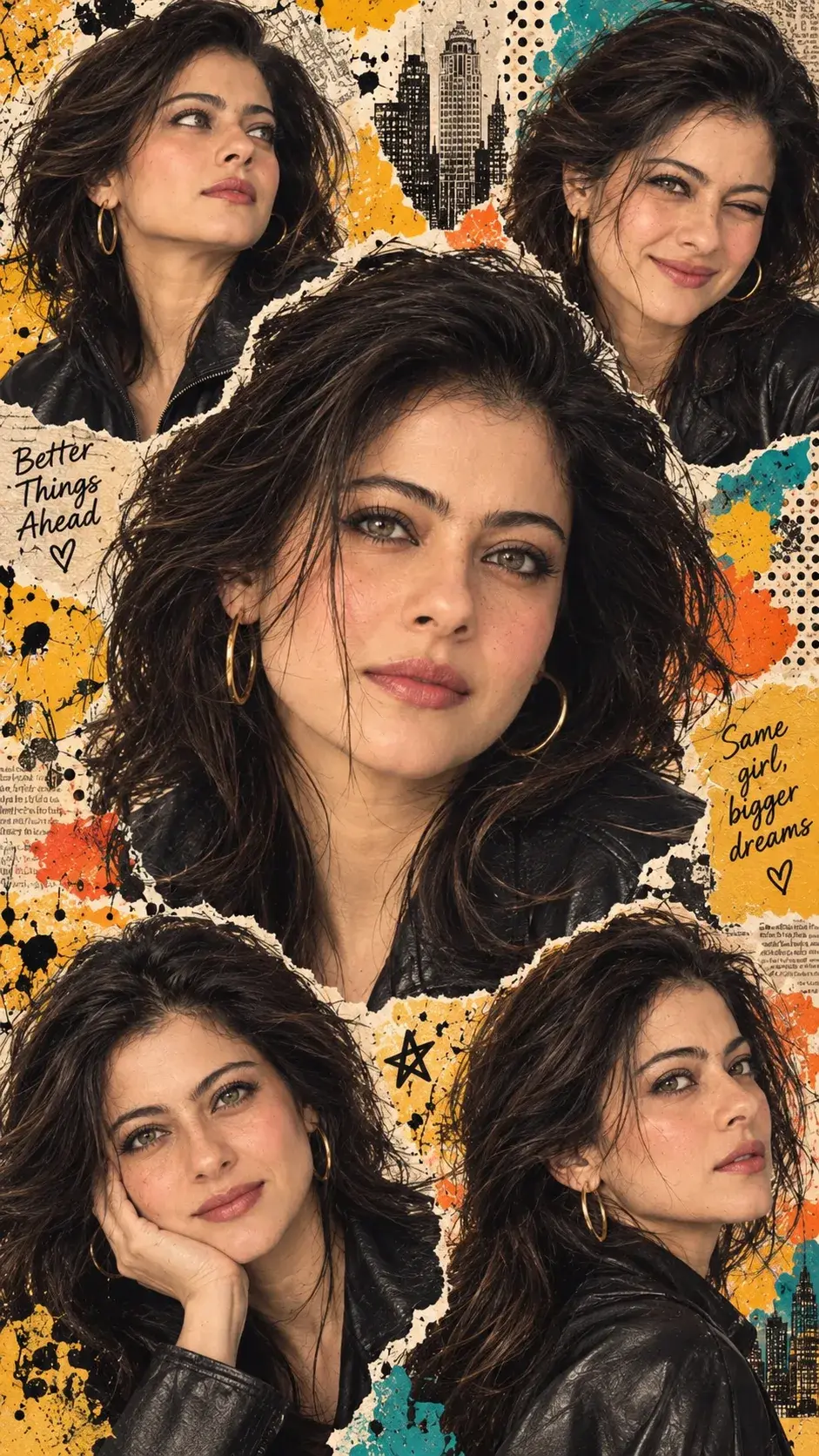 A Beautiful Kajol-Inspired Portrait Collage – Same Girl, Bigger Dreams