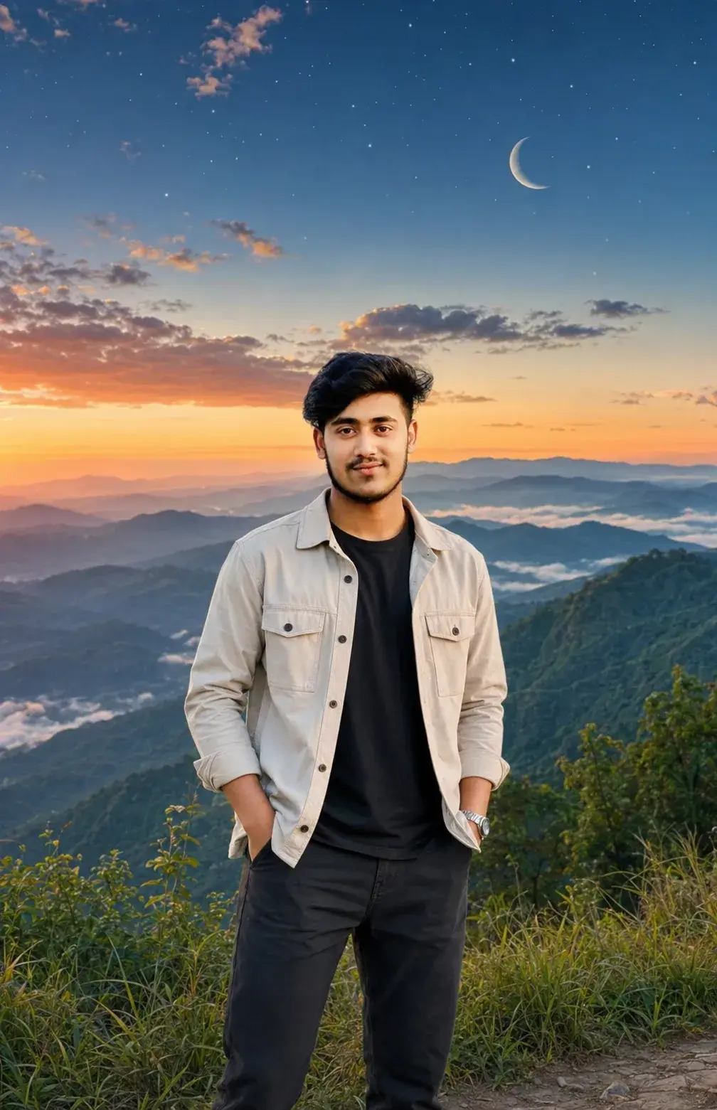 A Beautiful Sunset In The Mountains