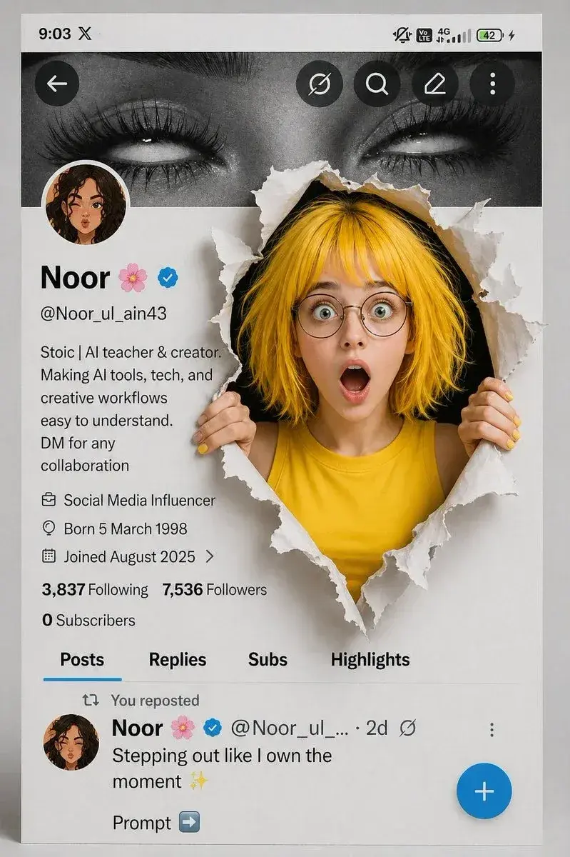 A Creative 3D Photo Manipulation Of A Social Media Profile Interface Prompt For A Creative 3D Photo Manipulation Of A So
