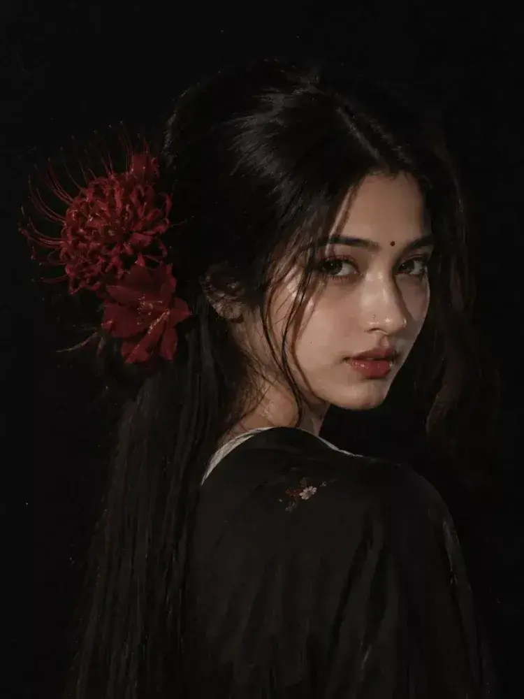 A Girl In Side Profile Pose