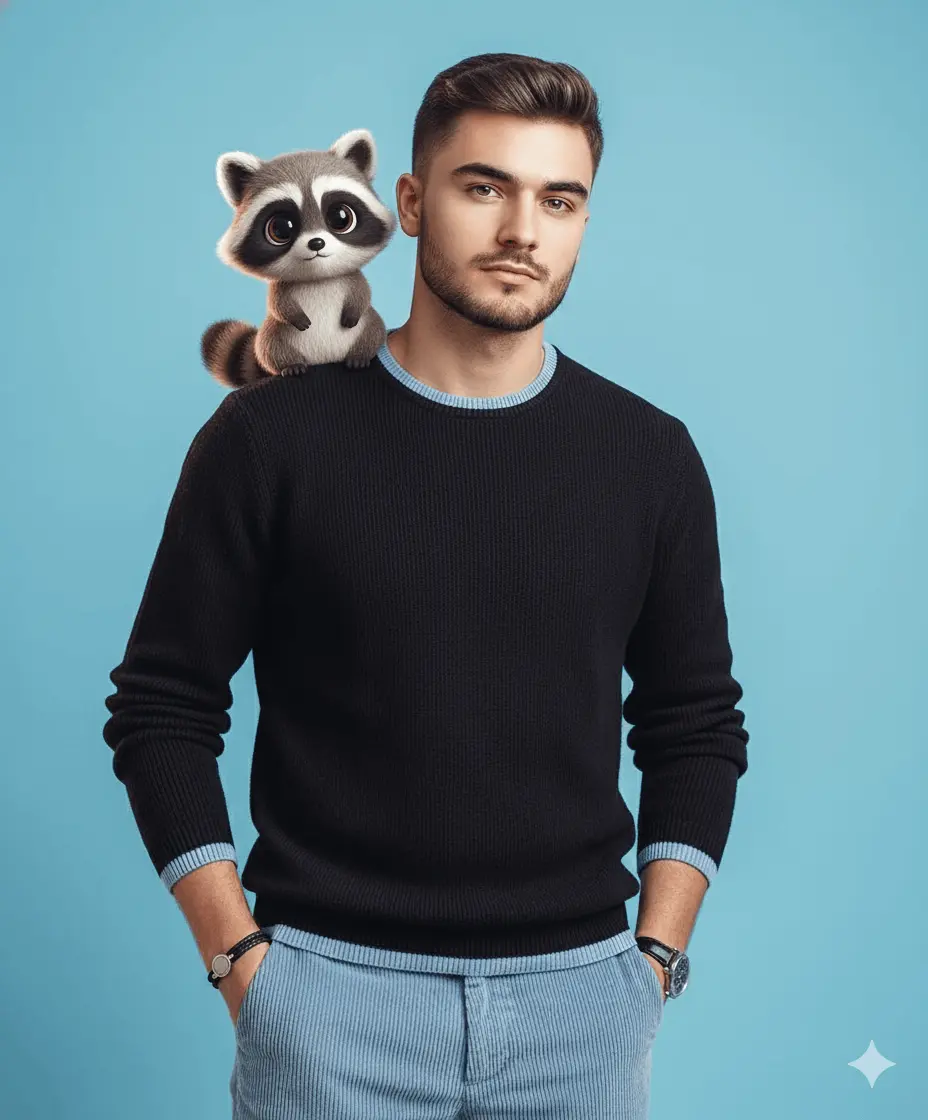 A Man And His Raccoon Companion