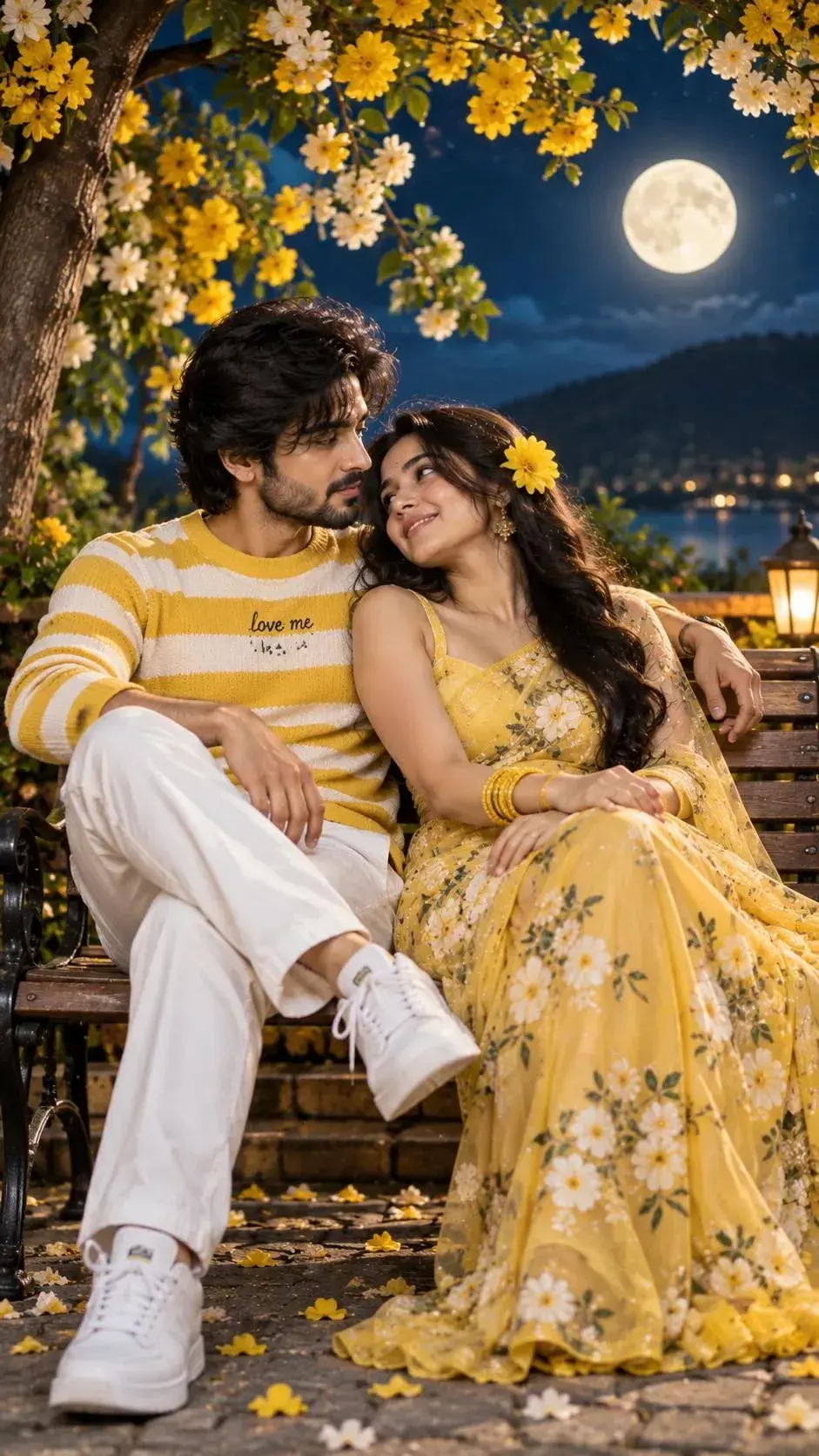 A Romantic Couple Sitting Together