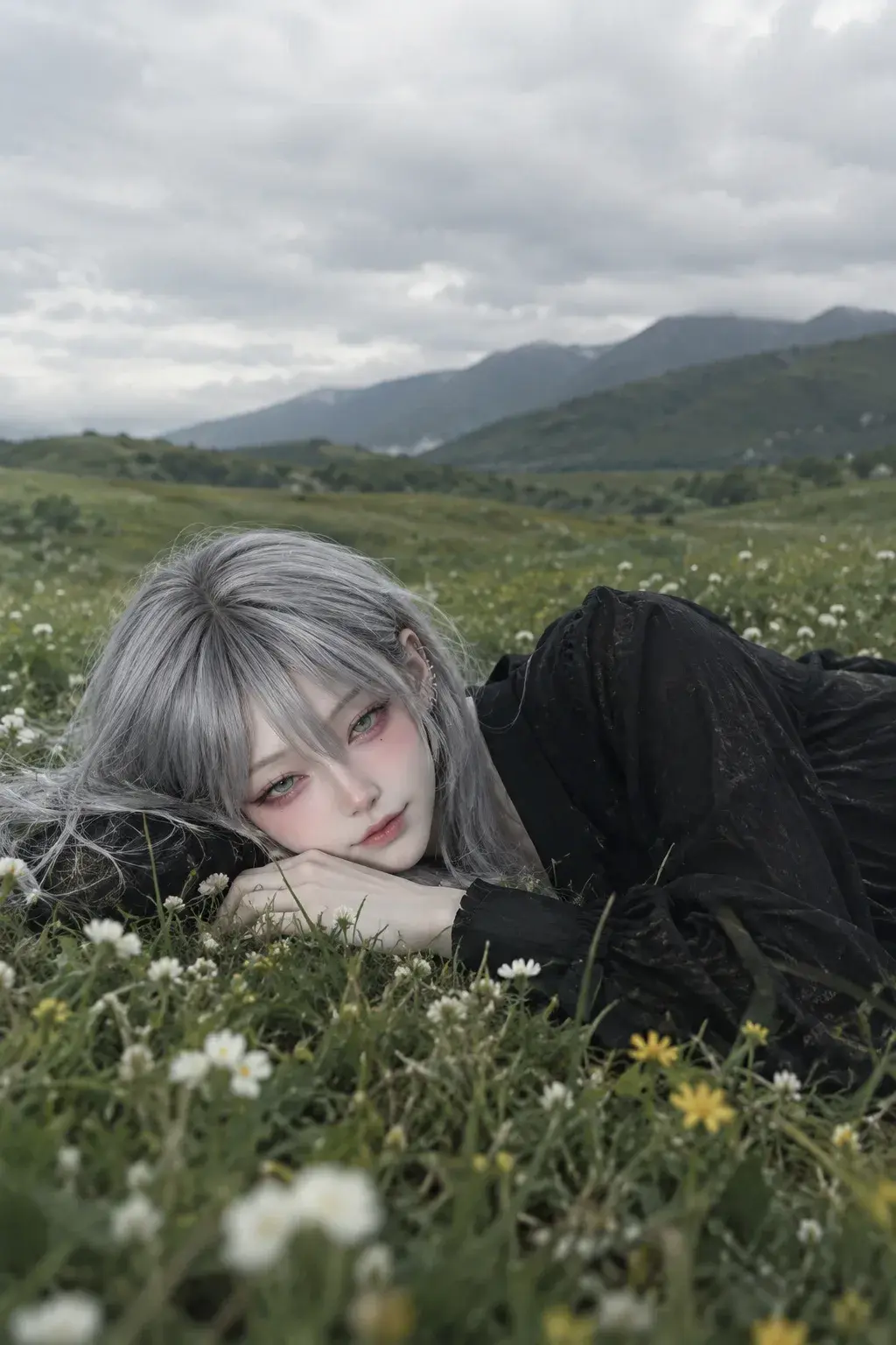 A Serene Moment Among The Wildflowers 🌿🤍