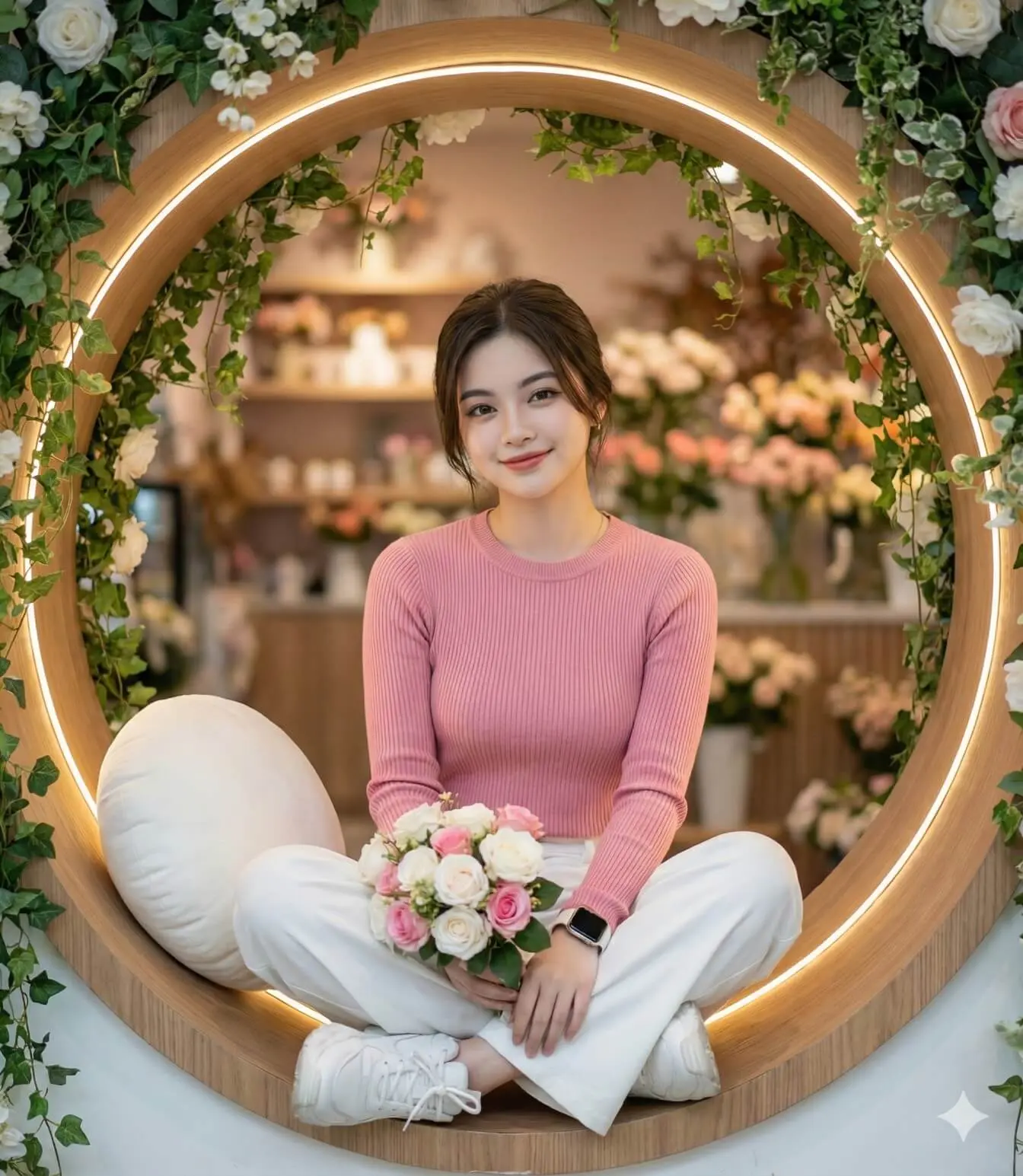 A Soft Smile In Pink
