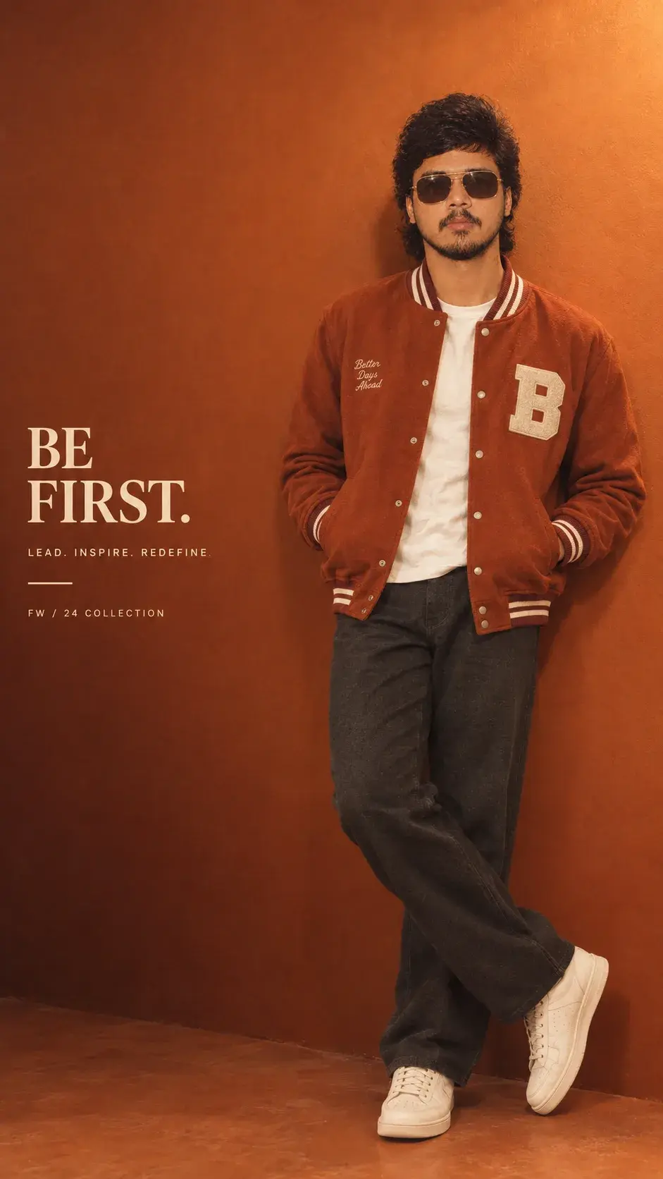A Young Boy Wearing Orange Extract Bomber Jacket