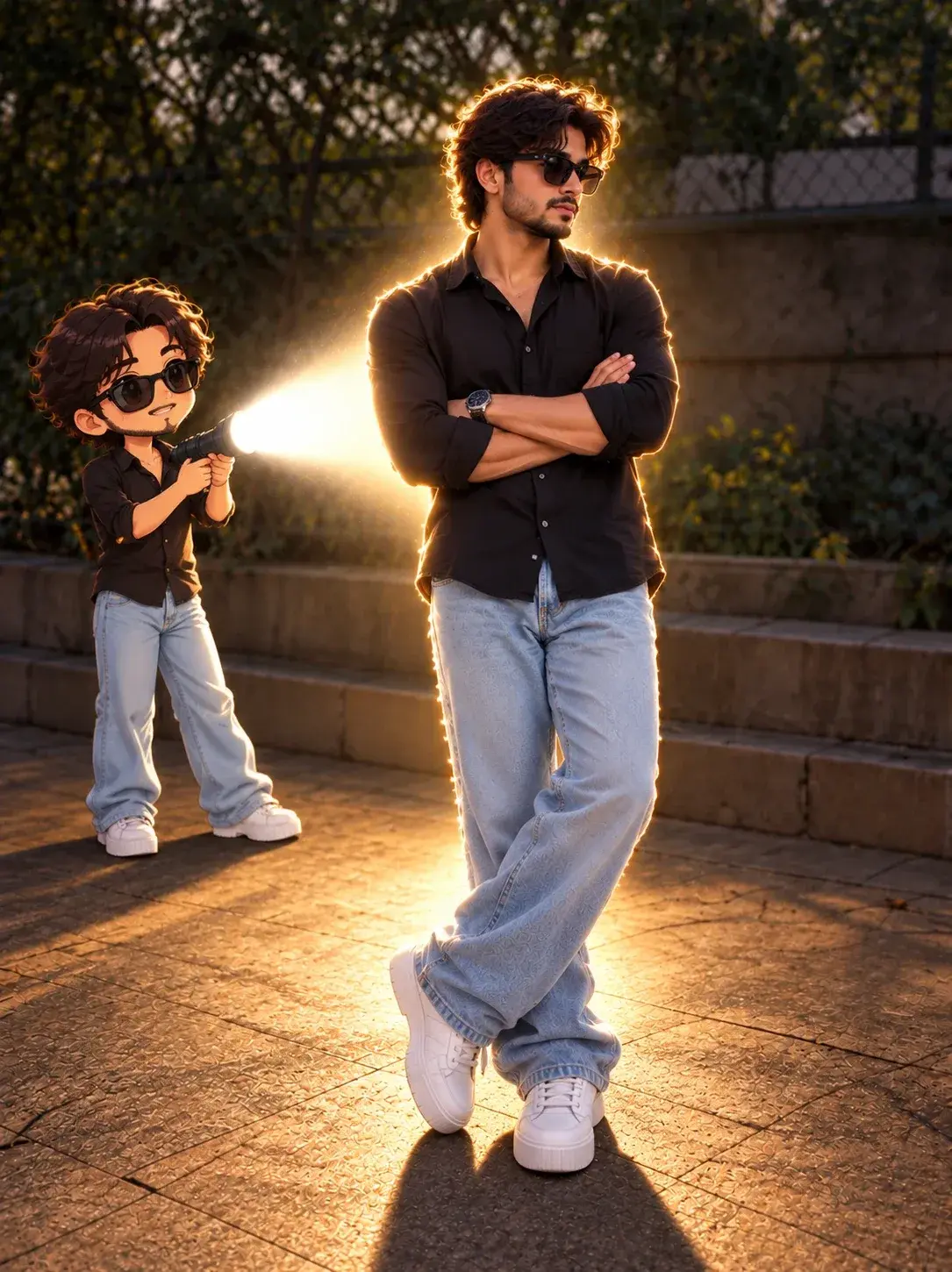 Anime Flashlight AI Photo Editing Prompt For Boys.