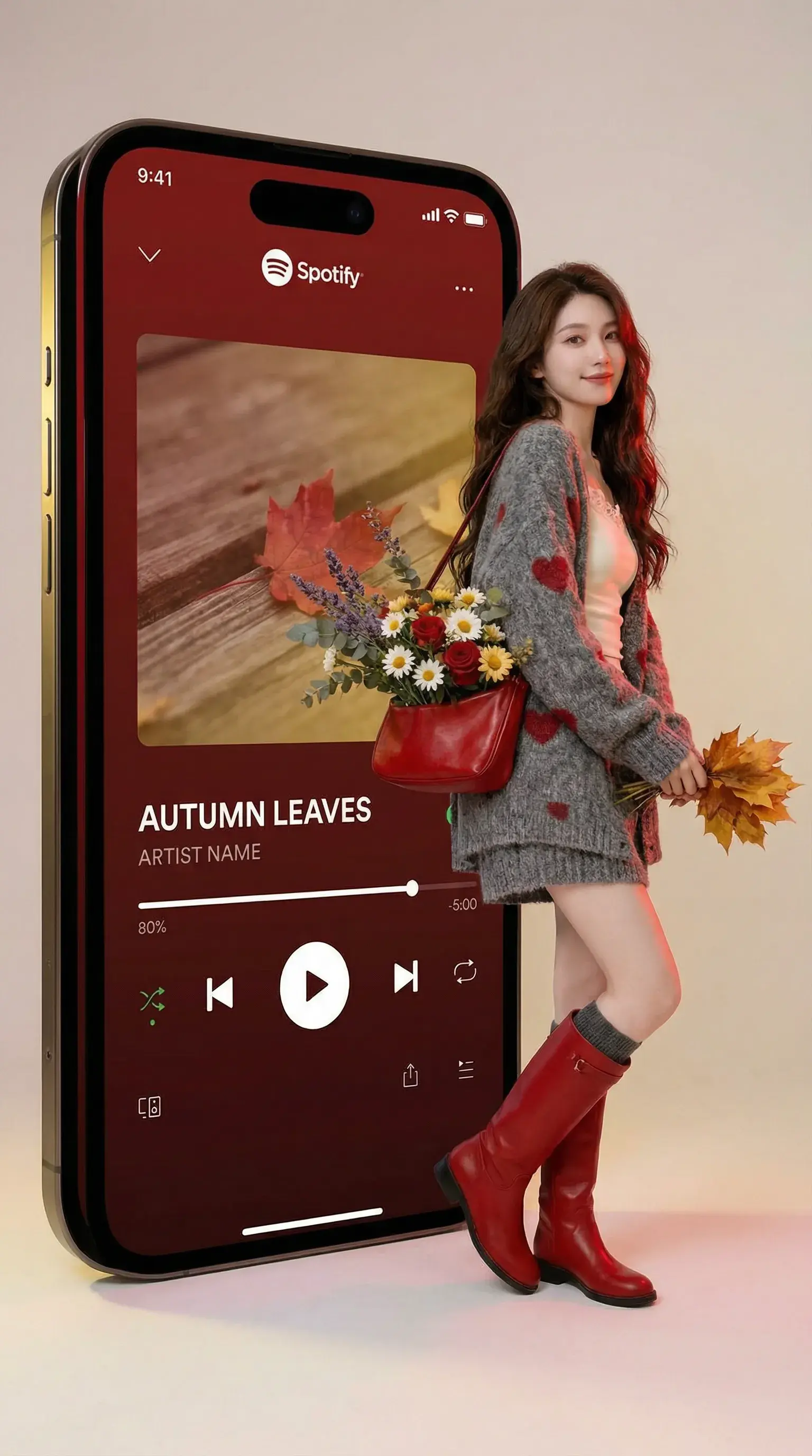 Artist Portrait With Spotify Interface
