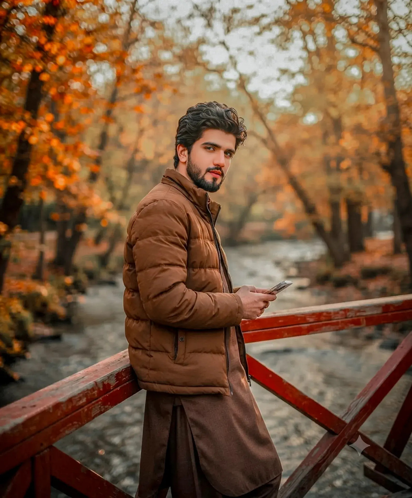 Autumn Bridge Portrait