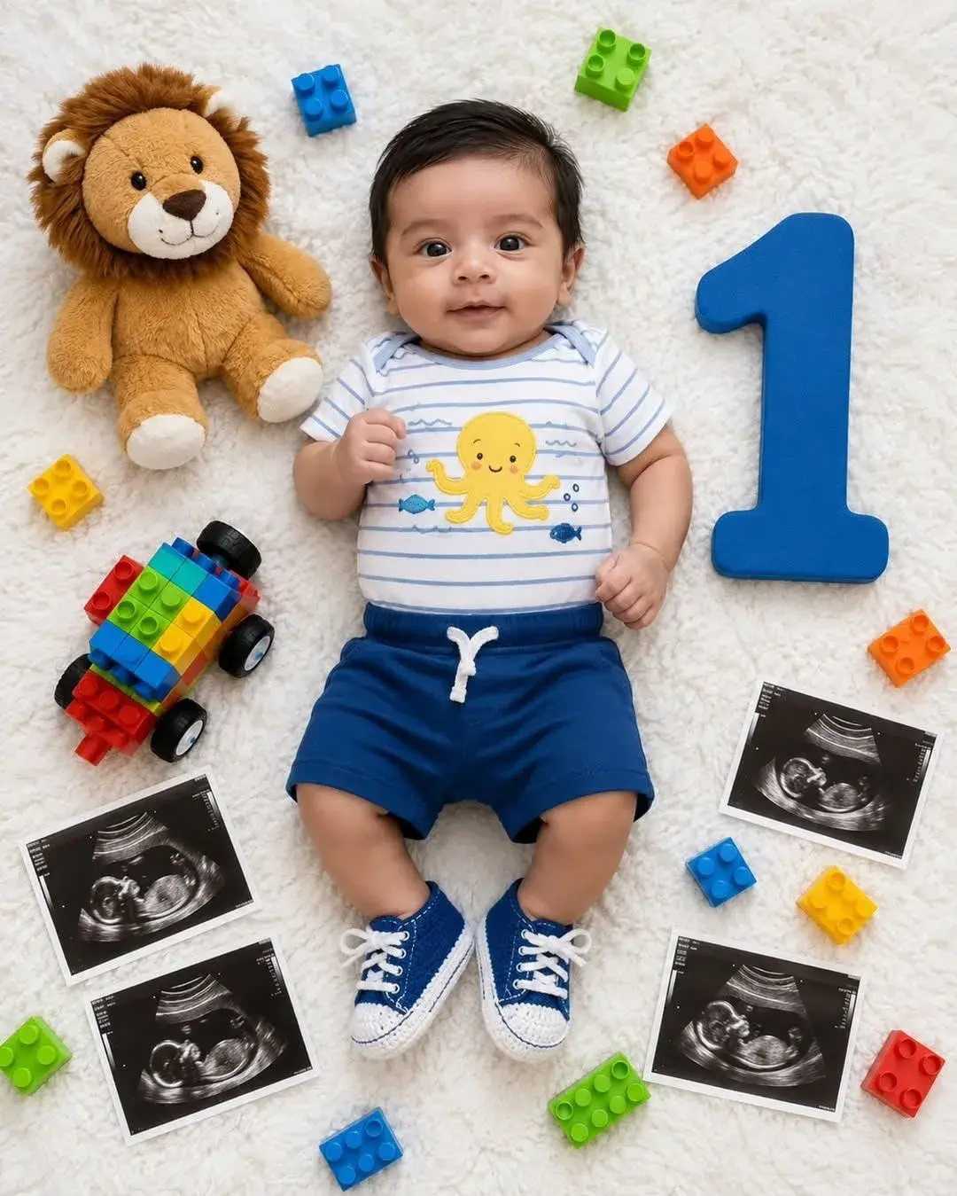 Baby Happy Birthday Wishes Photo Editing Prompt