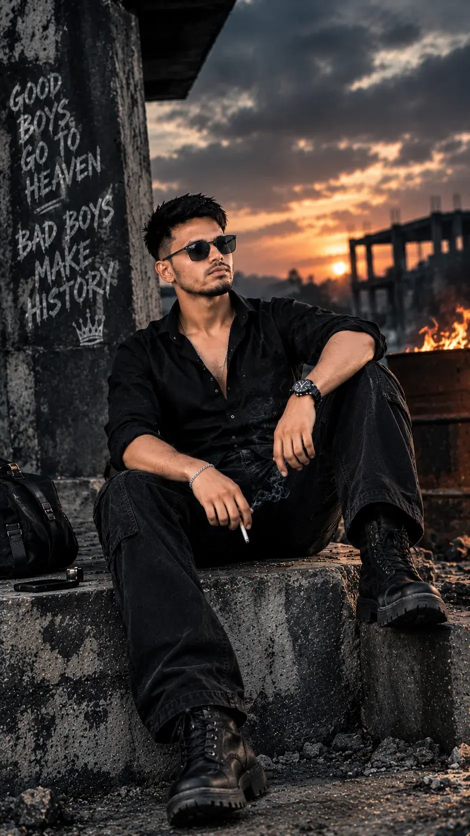 😈🖤 Bad Boy Attitude 🔥👑 | Dark Gangster Look