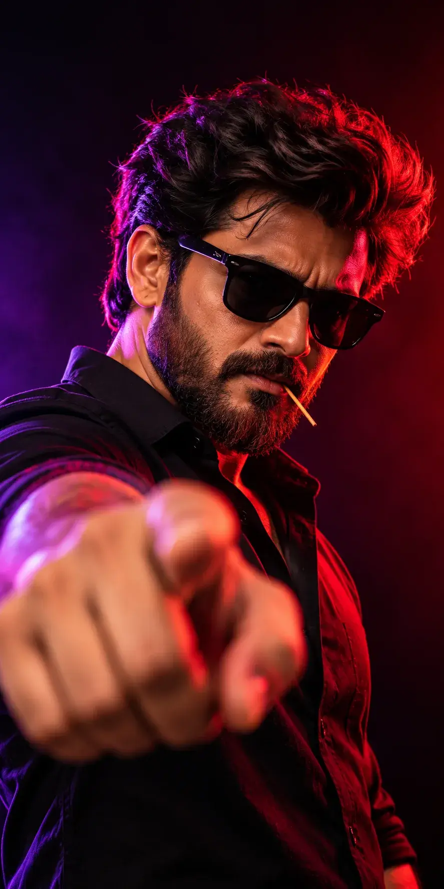 Badass Attitude Boy Photo 😎 | Cinematic Red Neon Portrait