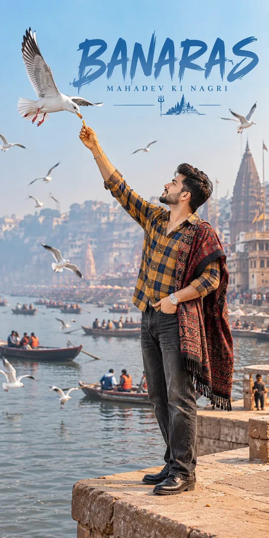 Banaras Vibes 🕉️ | Mahadev Ki Nagri 🌊🕊️ | Cinematic AI Portrait Banaras Mahadev Aiart