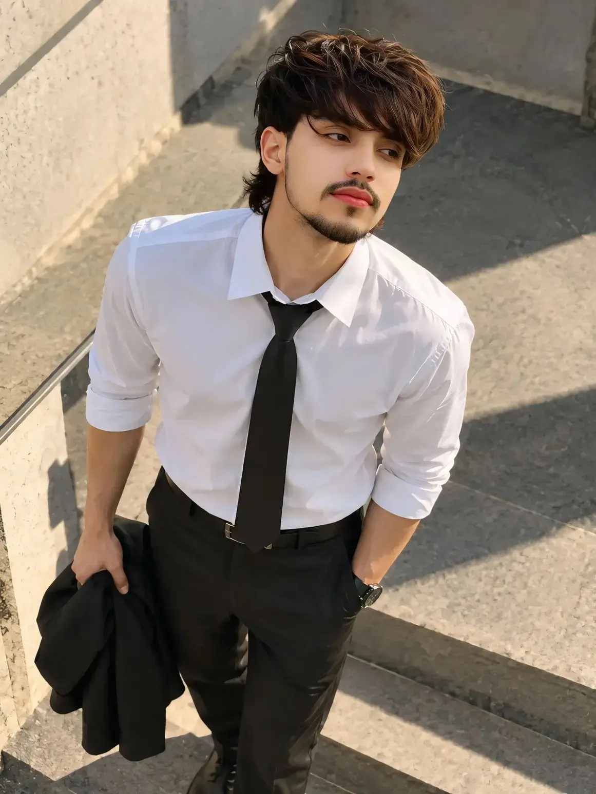 Bath In Bright Sunlight White Shirt Tie