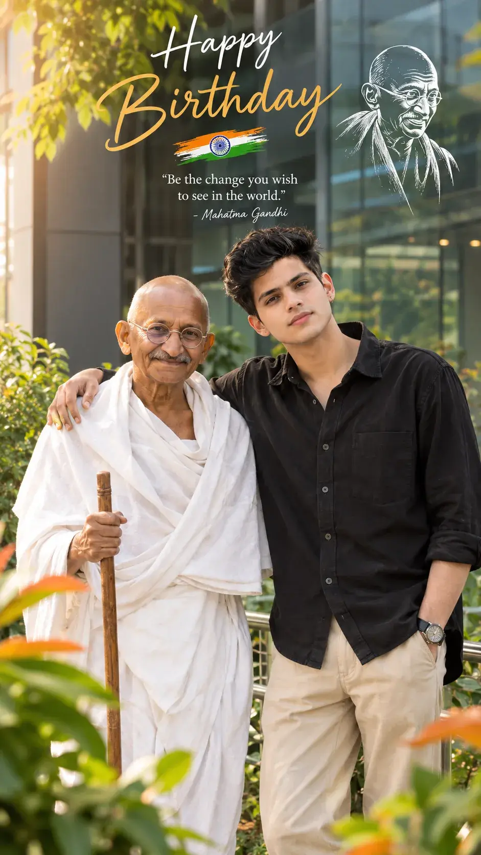Birthday Portrait With An Indian Historical Leader