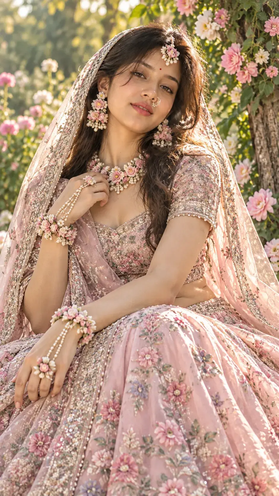 🌸 “Blossoms Of Blush — The Enchanting Garden Bride” 🌷✨