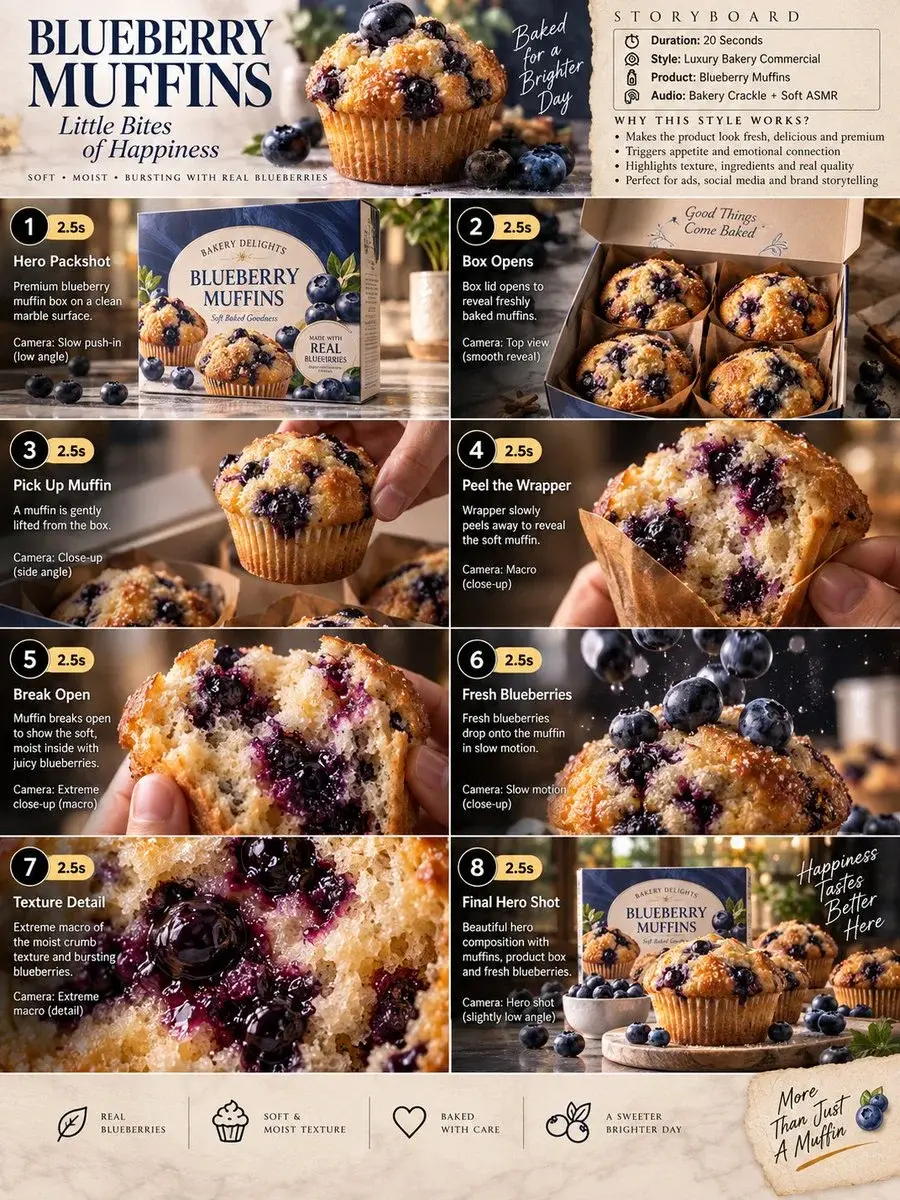 Blueberry Muffin Ad Storyboard
