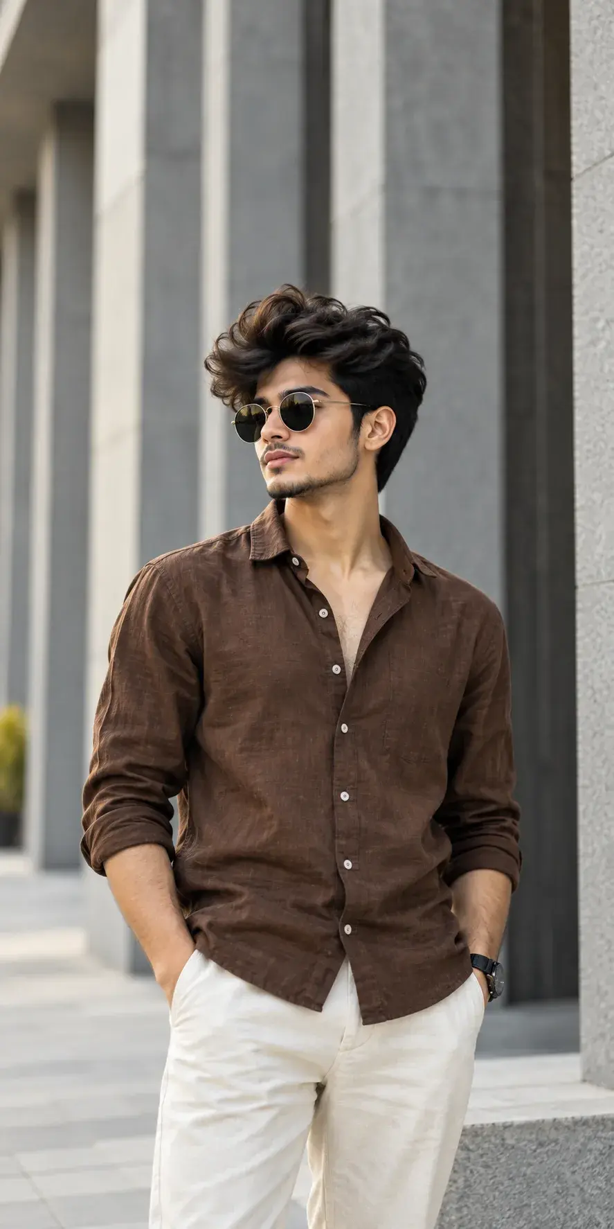 Brown Shirt Aesthetic Men 🤎 | Classy Outfit & Stylish Boy Portrait