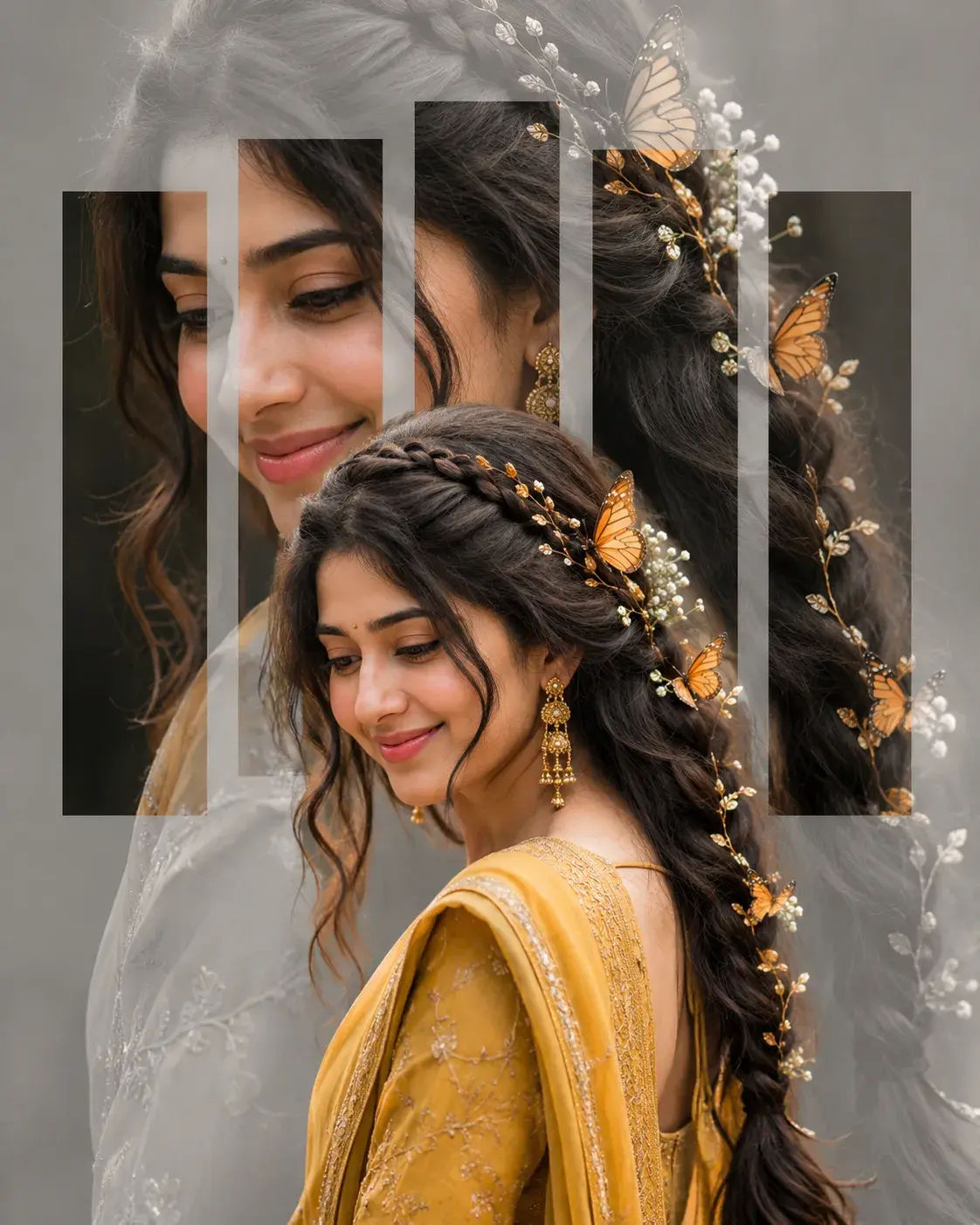 Butterfly Dreams — A Golden Indian Portrait” 🦋✨