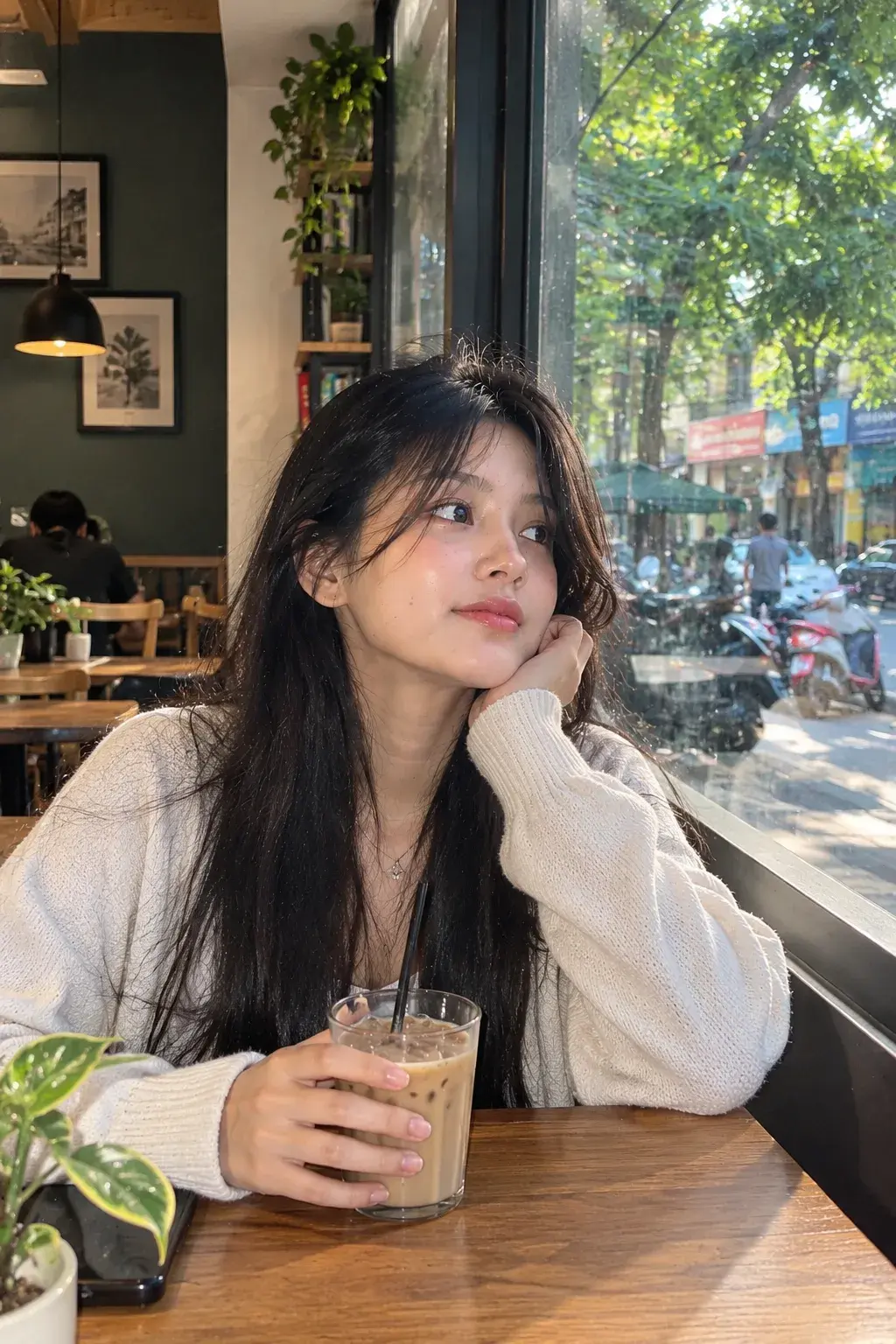 Café Window Candid — Natural Everyday Portrait