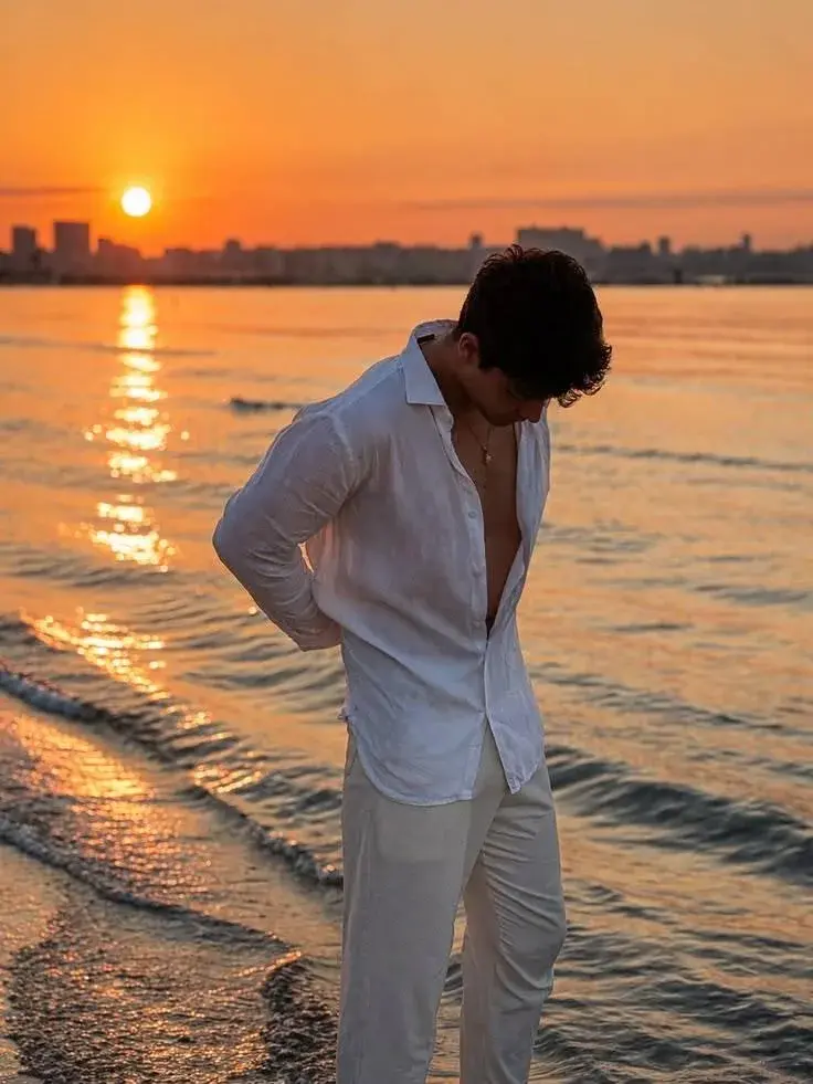Candid Beach Sunset Portrait