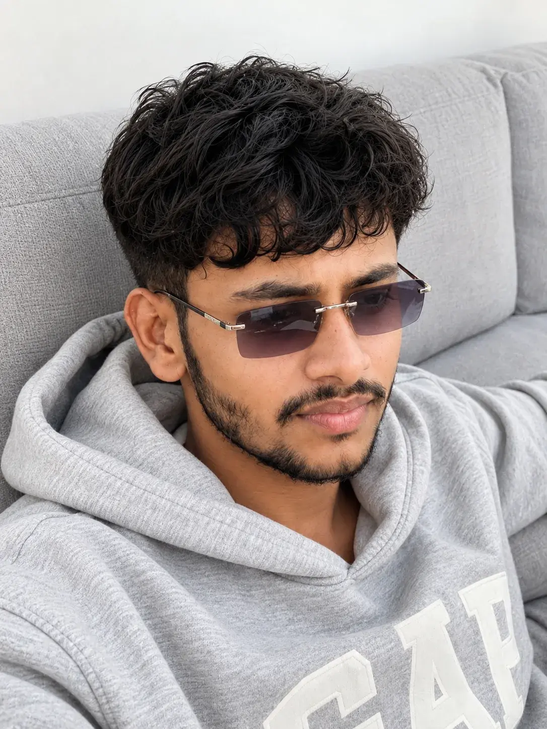 Candid Sofa Portrait — Ultra-Realistic DSLR