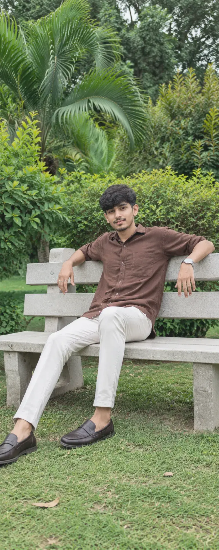 🤎🌿 Casual Men’s Outdoor Portrait – Relaxed Instagram Fashion Look 📸✨