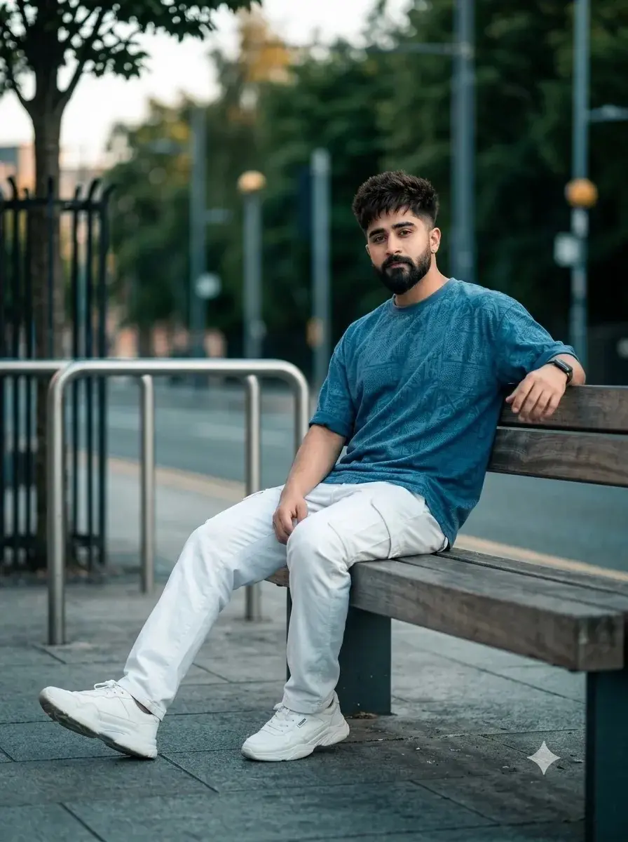 Casually Outdoor At The Bench