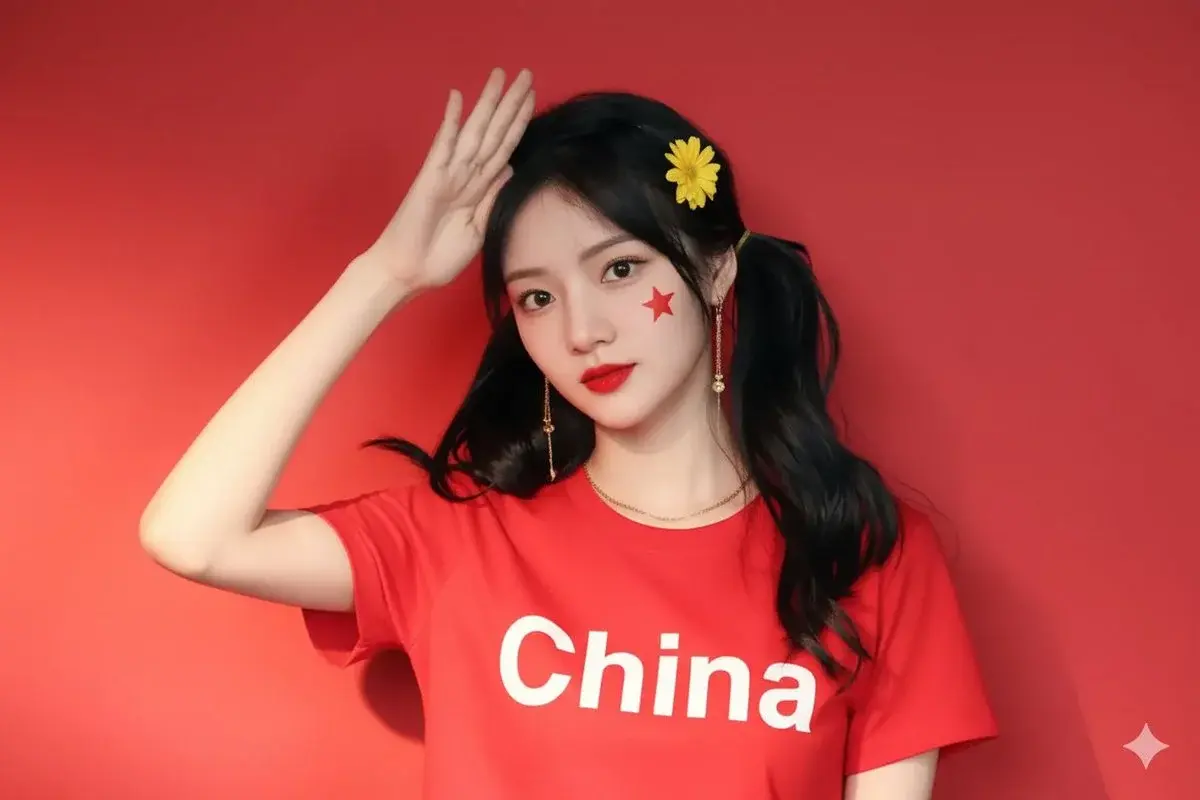China Red Selfie Photo