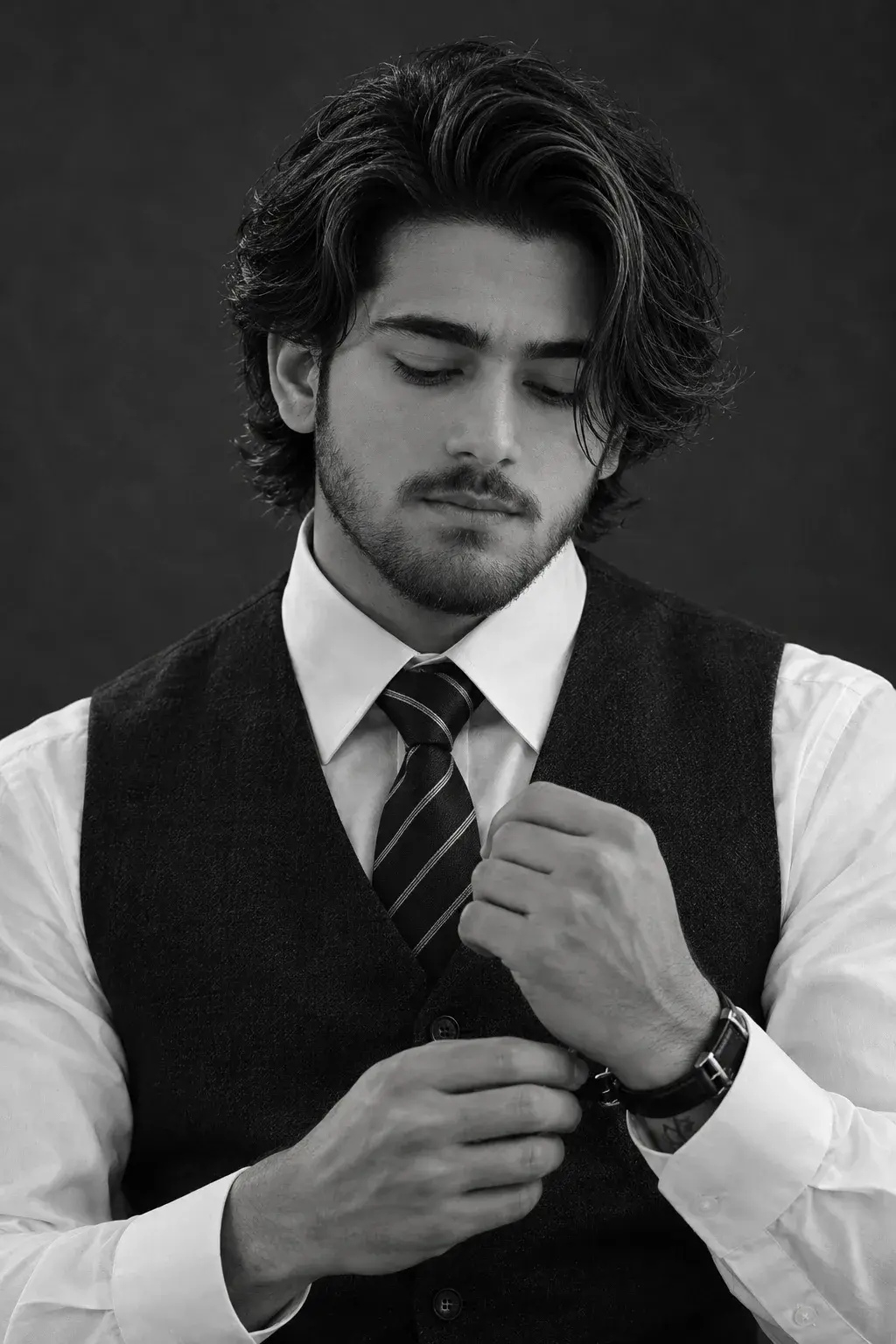 Cinematic Black-And-White Watch Portrait