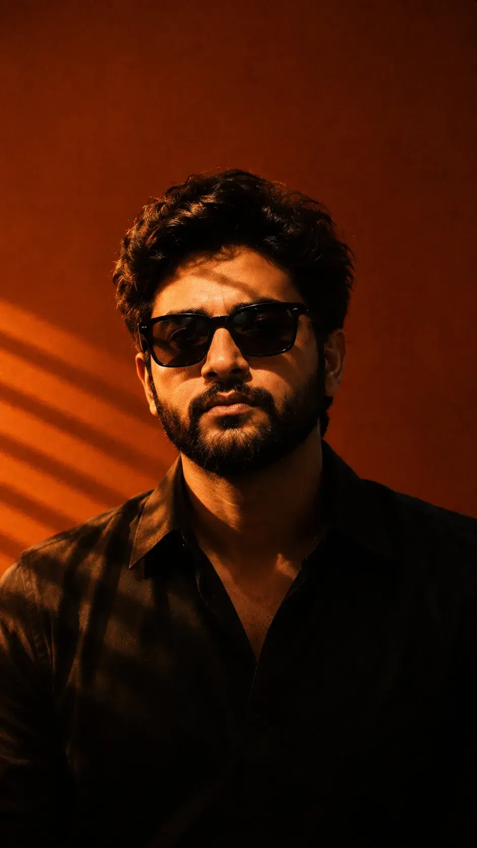 Cinematic Burnt Orange Portrait