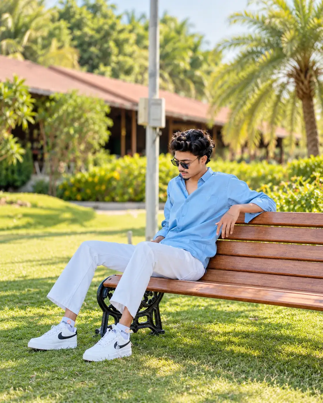 🌿📸 Cinematic Garden Bench Portrait