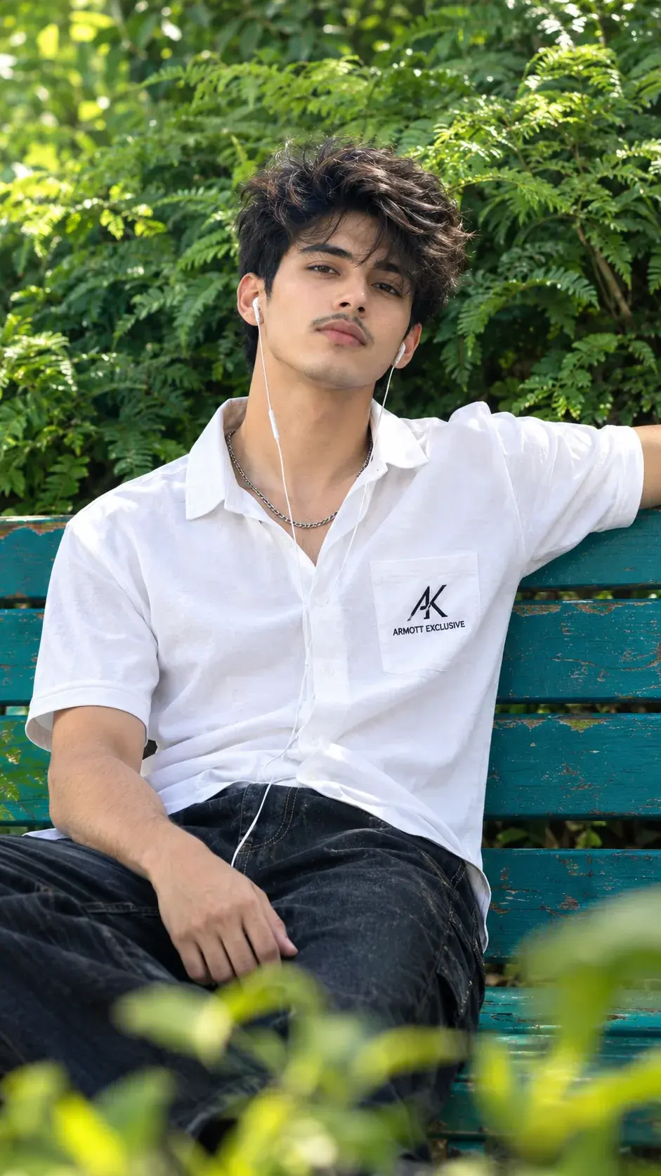 Cinematic Garden Portrait Of A Stylish Young Man