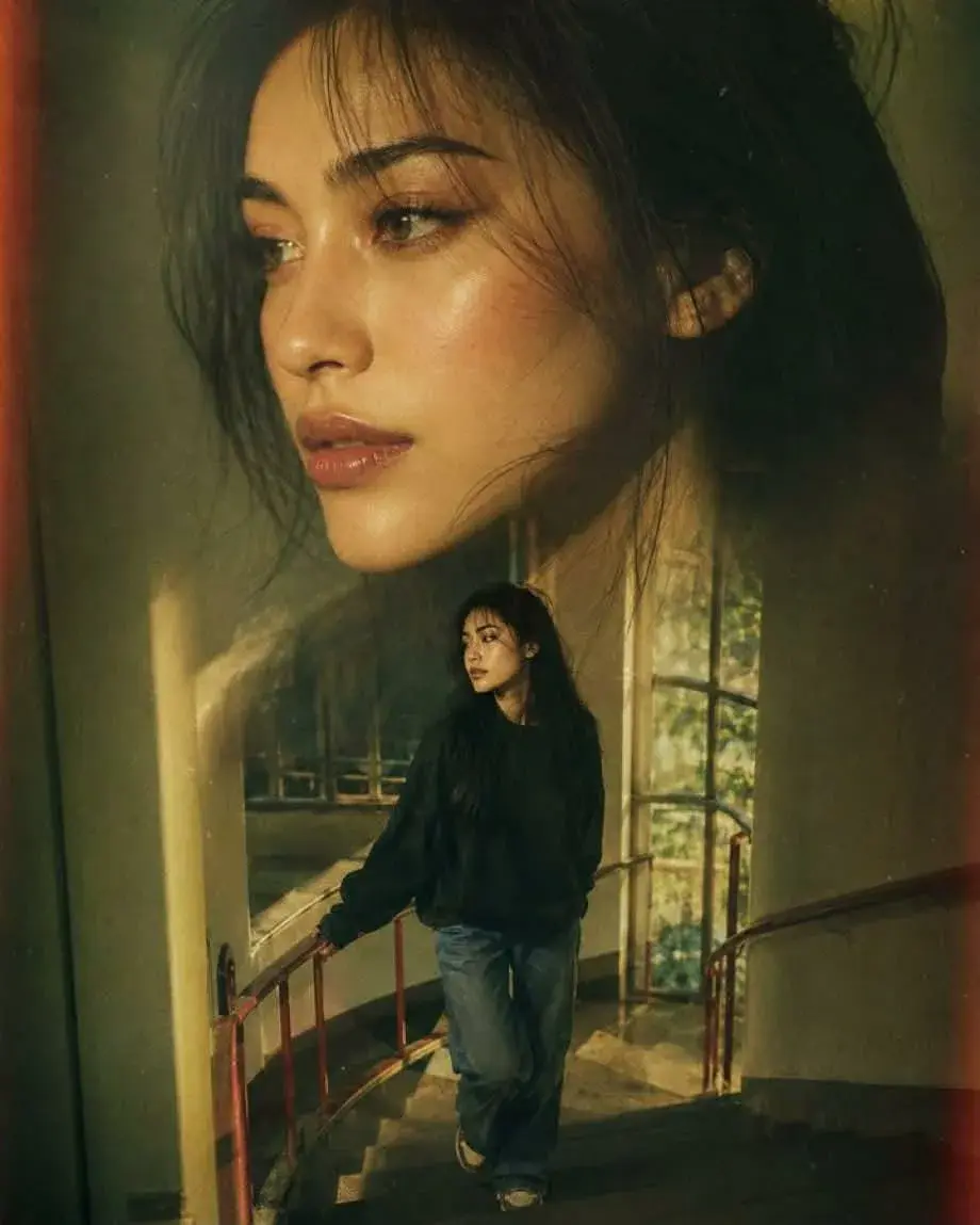 Cinematic Golden Hour Double Exposure Portrait