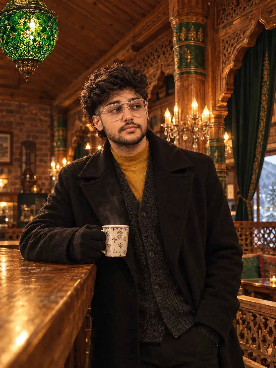 Cinematic Kashmiri Lodge Portrait.