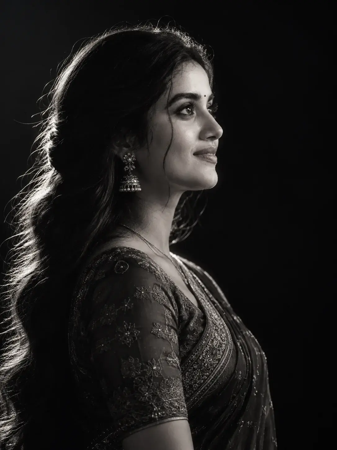 Cinematic-Monochrome-Side-Profile-South-Indian-Portrait