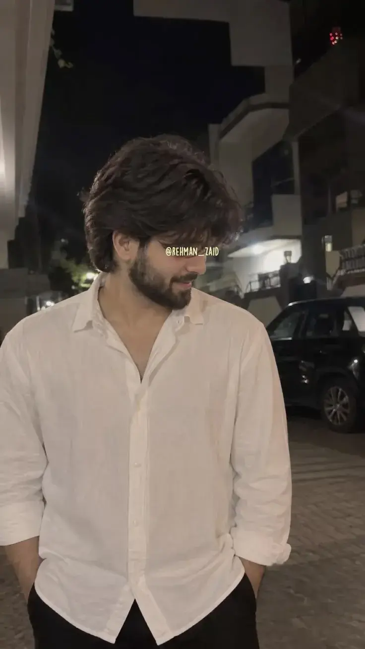 Cinematic Night Street Portrait Of A Stylish Bearded Man