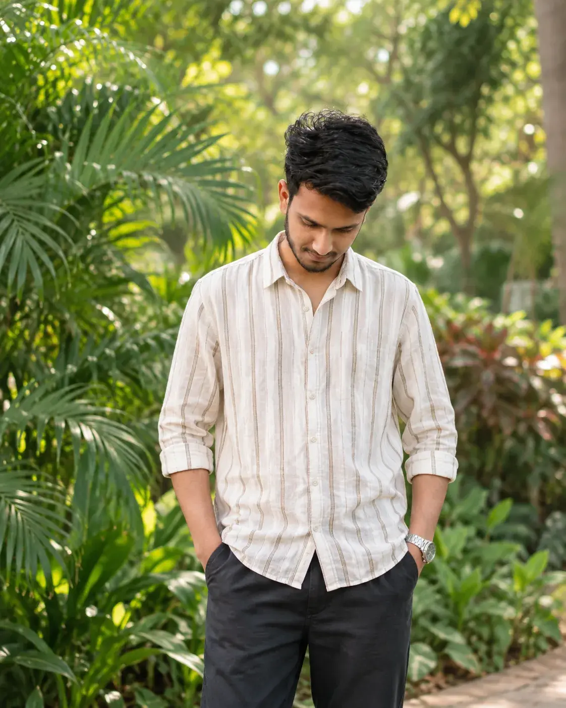 Cinematic Outdoor Fashion Portrait — Exact AI Image Prompt