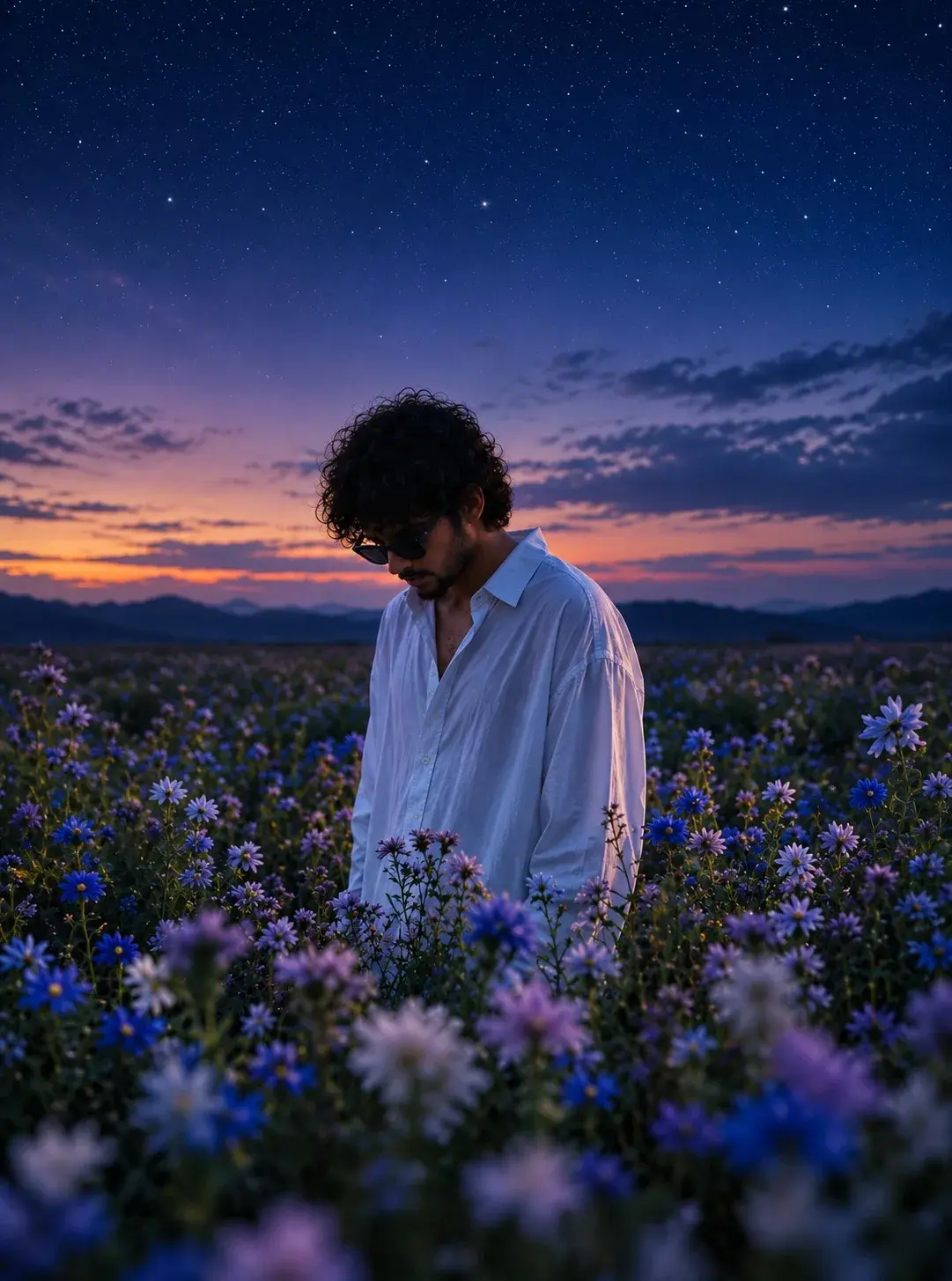 Cinematic Photo Of A Young Man Standing Alone.