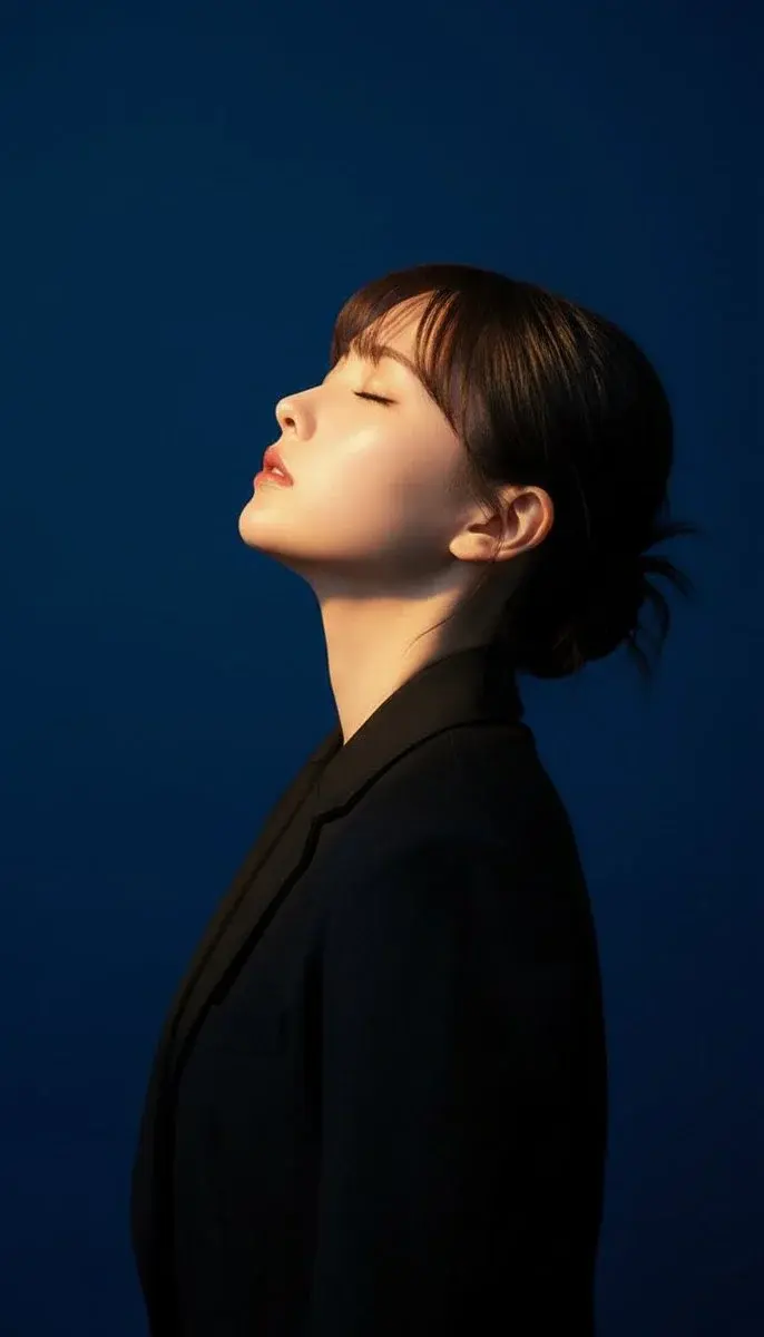 Cinematic Profile Portrait Of Young Woman