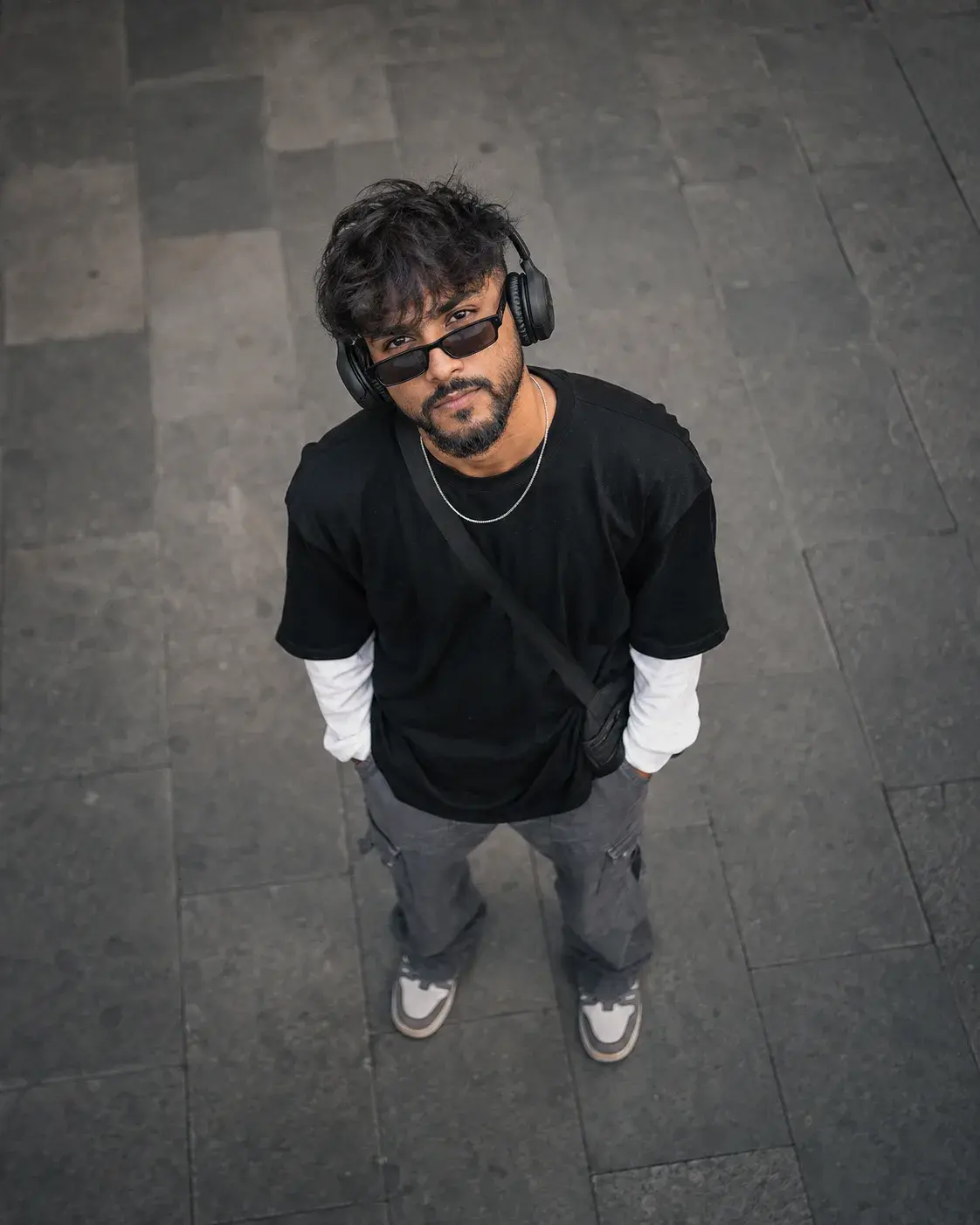 Cinematic Top-Down Streetwear Portrait