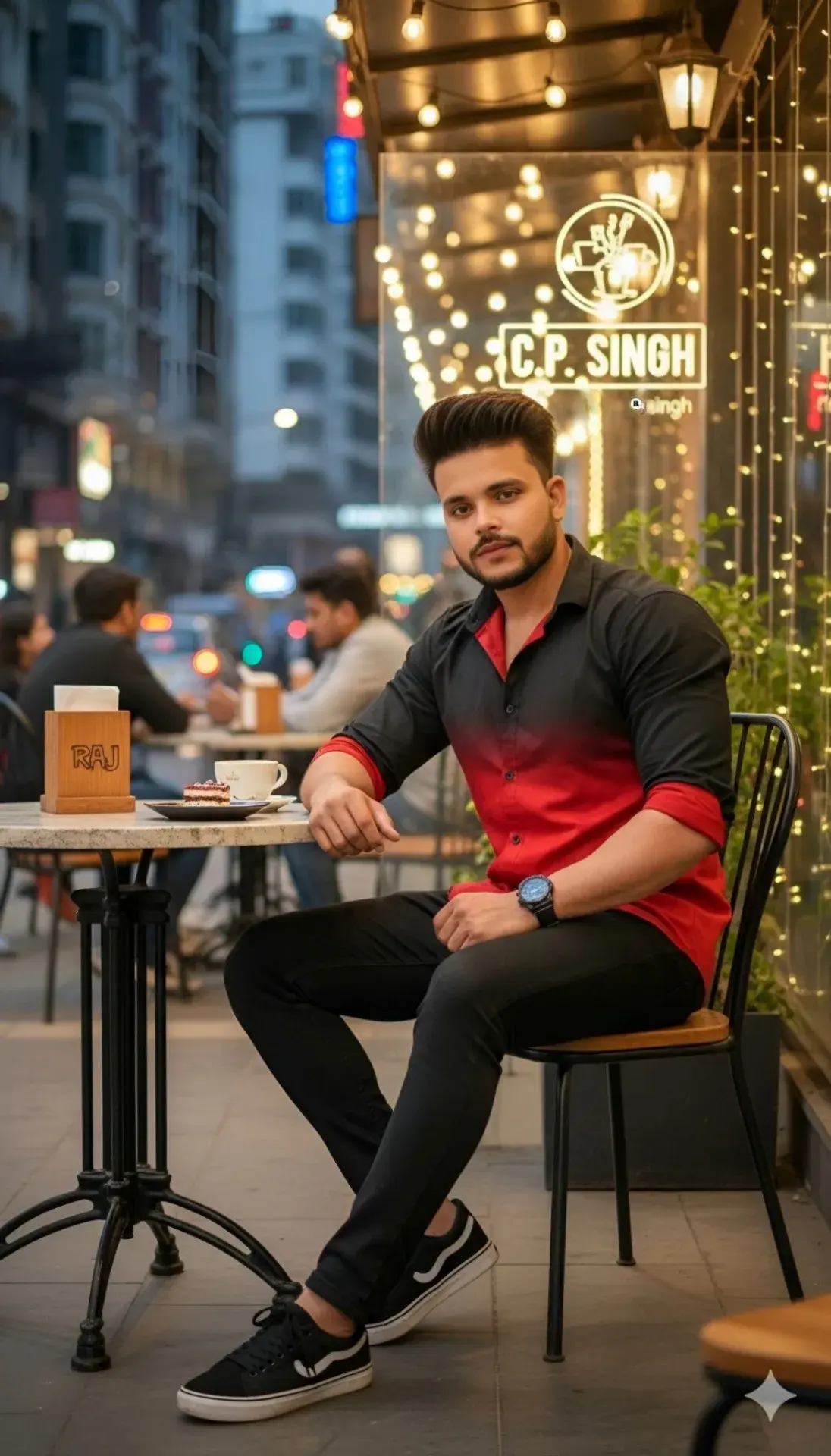 Cinematic Urban Evening Portrait Of A Fashionable Young Man