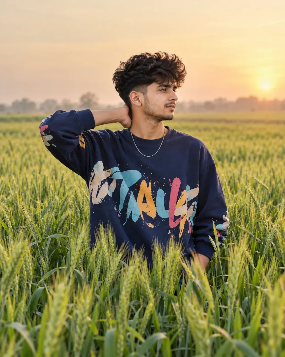 Cinematic Wheat Field Portrait Prompt