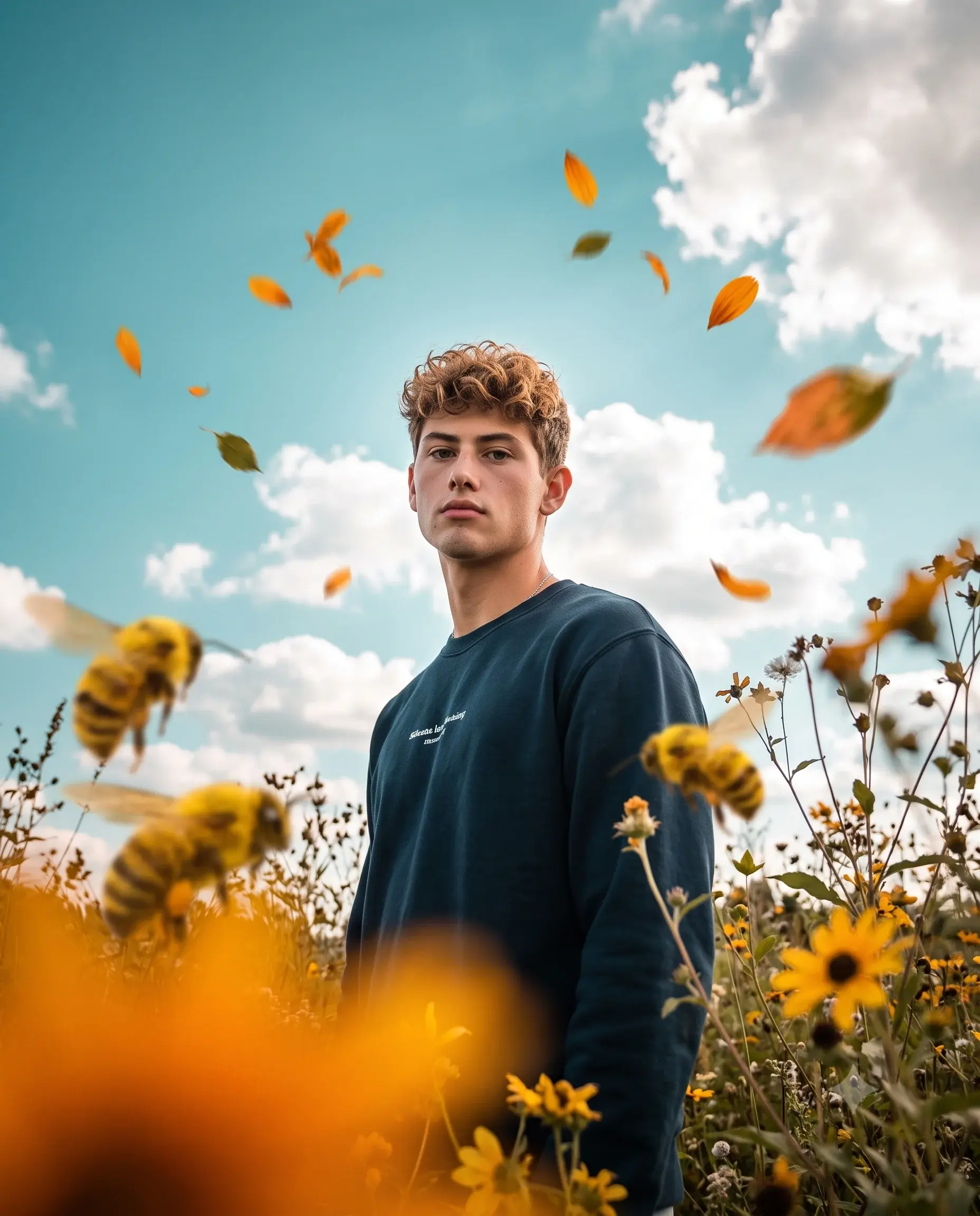 Cinematic Yellow Flowers Nature Photo AI Prompt
